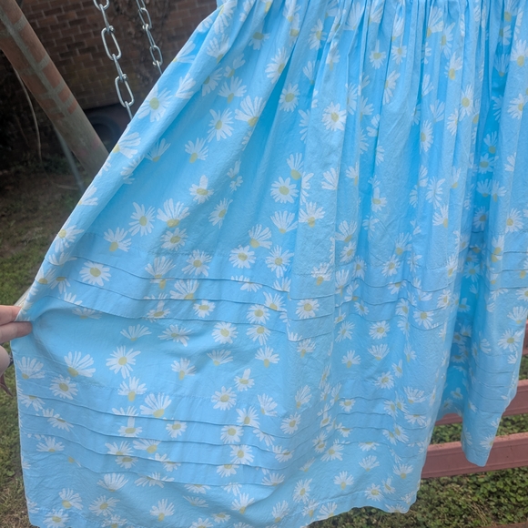 Simply Southern Light Blue Daisy Smocked Casual Dress - Picture 3 of 3